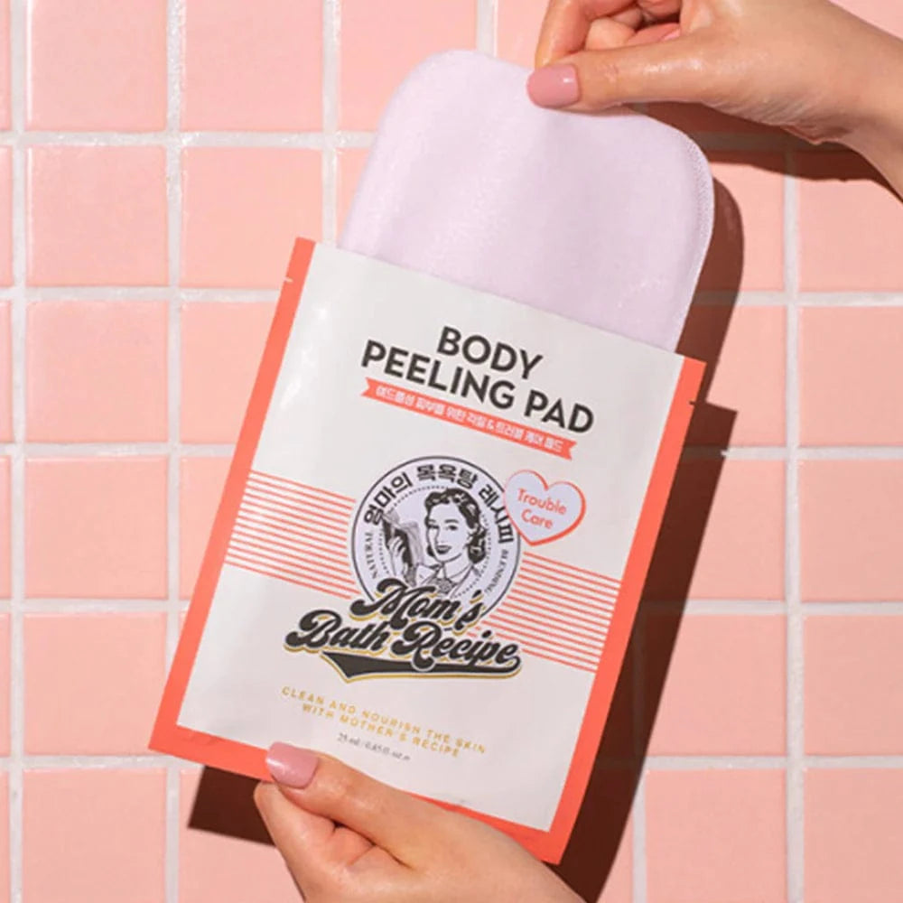 ليفة تقشير الجسم الكورية Mom's Bath Recipe Body Peeling Pad Trouble Care - Sondos Store