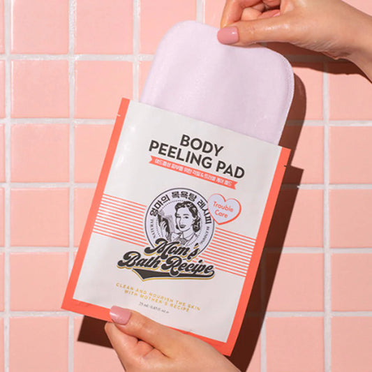 ليفة تقشير الجسم الكورية Mom's Bath Recipe Body Peeling Pad Trouble Care
